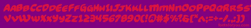 Шрифт Funnypagessemital – красные шрифты на фиолетовом фоне