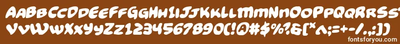 Funnypagessemital Font – White Fonts on Brown Background