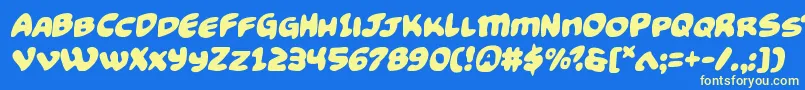 Funnypagessemital Font – Yellow Fonts on Blue Background