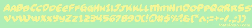 Funnypagessemital Font – Yellow Fonts on Green Background