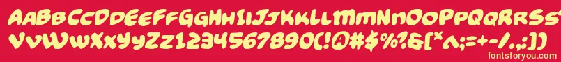 Funnypagessemital Font – Yellow Fonts on Red Background