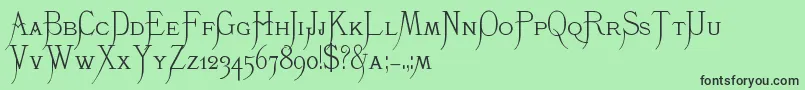 フォントK22Monastic – 緑の背景に黒い文字