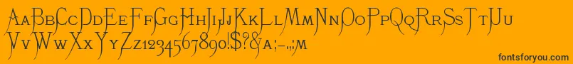 K22Monastic Font – Black Fonts on Orange Background