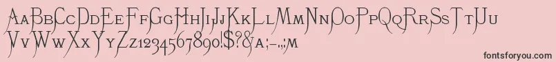 K22Monastic-fontti – mustat fontit vaaleanpunaisella taustalla