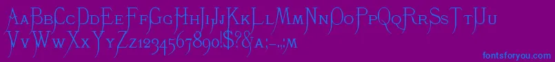 K22Monastic-fontti – siniset fontit violetilla taustalla