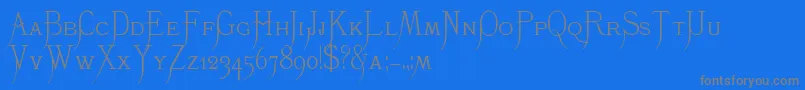 フォントK22Monastic – 青い背景に灰色の文字