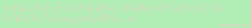 K22Monastic-fontti – vaaleanpunaiset fontit vihreällä taustalla