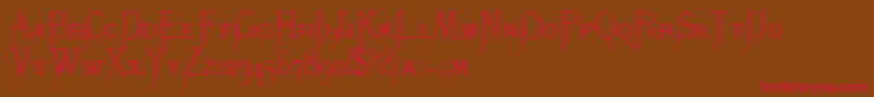 K22Monastic Font – Red Fonts on Brown Background