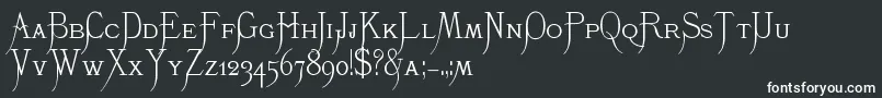 Шрифт K22Monastic – белые шрифты на чёрном фоне