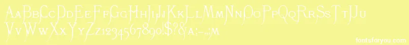 K22Monastic-fontti – valkoiset fontit keltaisella taustalla