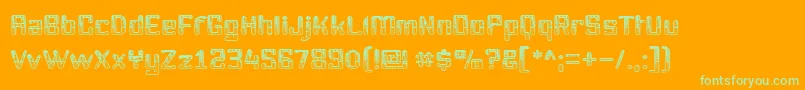 Fonte Youttx – fontes verdes em um fundo laranja