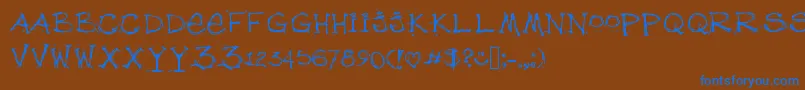 Debfuzzy Font – Blue Fonts on Brown Background