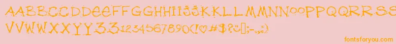 Debfuzzy Font – Orange Fonts on Pink Background