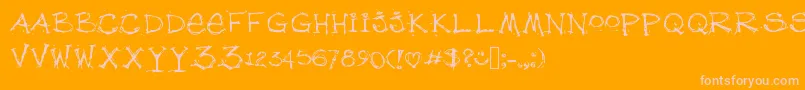 Debfuzzy Font – Pink Fonts on Orange Background