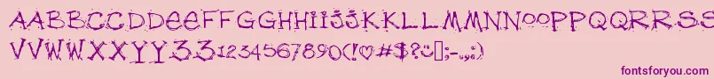 Debfuzzy Font – Purple Fonts on Pink Background