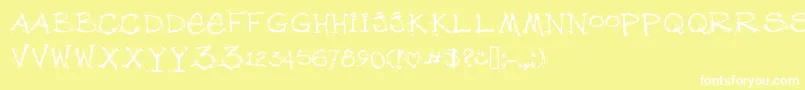 フォントDebfuzzy – 黄色い背景に白い文字
