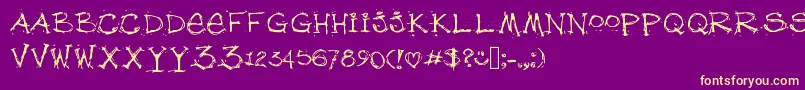 Debfuzzy Font – Yellow Fonts on Purple Background