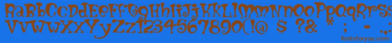 Mumbly Font – Brown Fonts on Blue Background