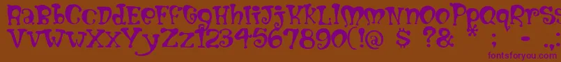 Mumbly Font – Purple Fonts on Brown Background