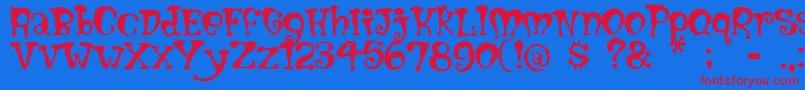 Mumbly Font – Red Fonts on Blue Background