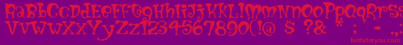 Mumbly Font – Red Fonts on Purple Background