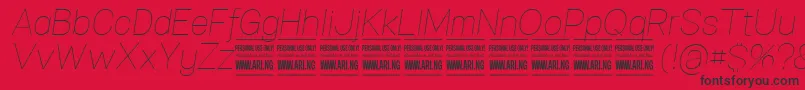 SpecifypersonalNormthinitalic Font – Black Fonts on Red Background