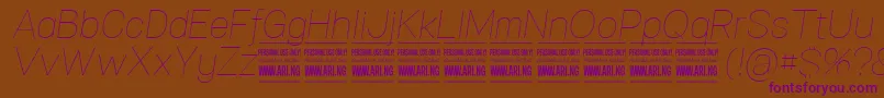 SpecifypersonalNormthinitalic Font – Purple Fonts on Brown Background