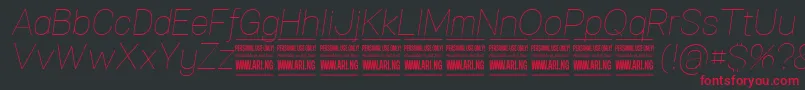 SpecifypersonalNormthinitalic Font – Red Fonts on Black Background