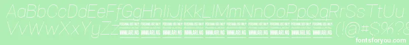 SpecifypersonalNormthinitalic Font – White Fonts on Green Background