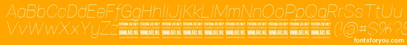 SpecifypersonalNormthinitalic Font – White Fonts on Orange Background