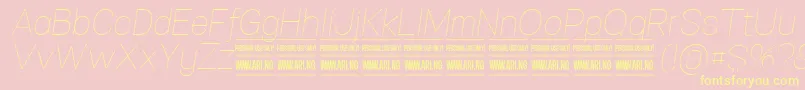 SpecifypersonalNormthinitalic-Schriftart – Gelbe Schriften auf rosa Hintergrund