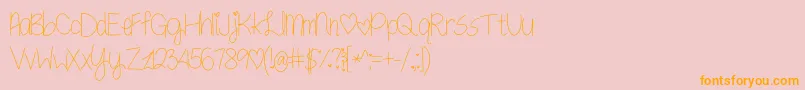 TeenageGirlFont-Schriftart – Orangefarbene Schriften auf rosa Hintergrund