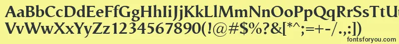 VegaAntikvaBold Font – Black Fonts on Yellow Background