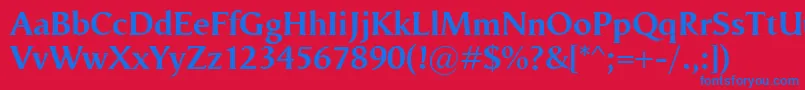 VegaAntikvaBold Font – Blue Fonts on Red Background