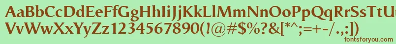 VegaAntikvaBold Font – Brown Fonts on Green Background