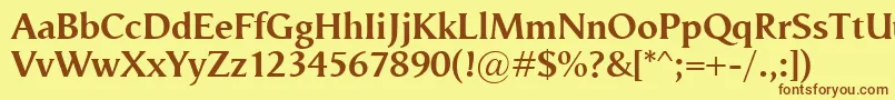 VegaAntikvaBold Font – Brown Fonts on Yellow Background