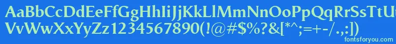 VegaAntikvaBold Font – Green Fonts on Blue Background