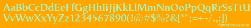 VegaAntikvaBold Font – Green Fonts on Orange Background