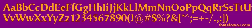 VegaAntikvaBold Font – Orange Fonts on Purple Background