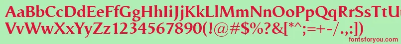 VegaAntikvaBold Font – Red Fonts on Green Background