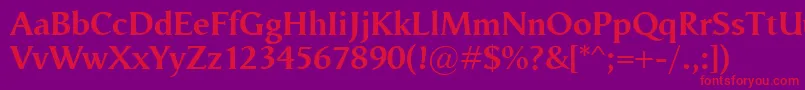 VegaAntikvaBold Font – Red Fonts on Purple Background