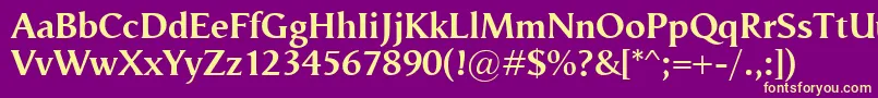 VegaAntikvaBold Font – Yellow Fonts on Purple Background