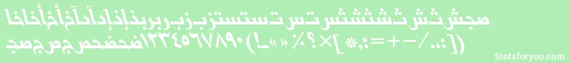 BasraarabicttItalic Font – White Fonts on Green Background
