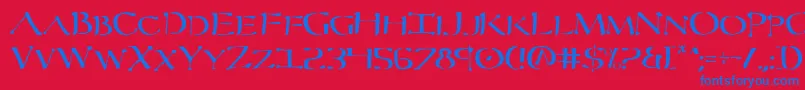 フォントSeverv2 – 赤い背景に青い文字