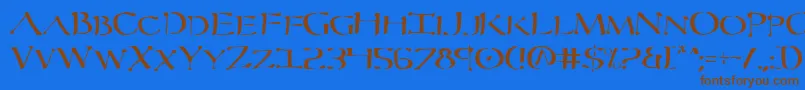 Severv2 Font – Brown Fonts on Blue Background