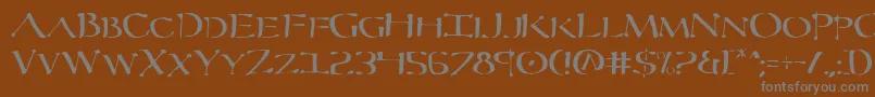 フォントSeverv2 – 茶色の背景に灰色の文字