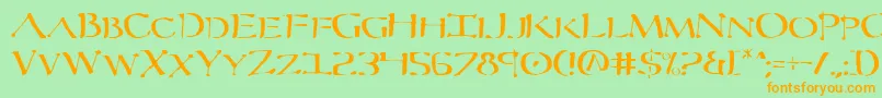 Severv2 Font – Orange Fonts on Green Background