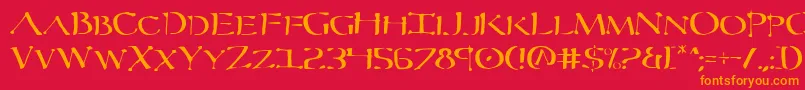 フォントSeverv2 – 赤い背景にオレンジの文字