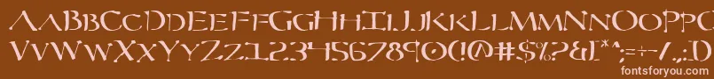 Severv2-Schriftart – Rosa Schriften auf braunem Hintergrund