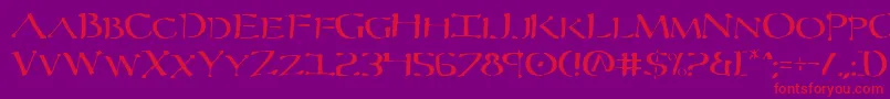 Severv2-Schriftart – Rote Schriften auf violettem Hintergrund